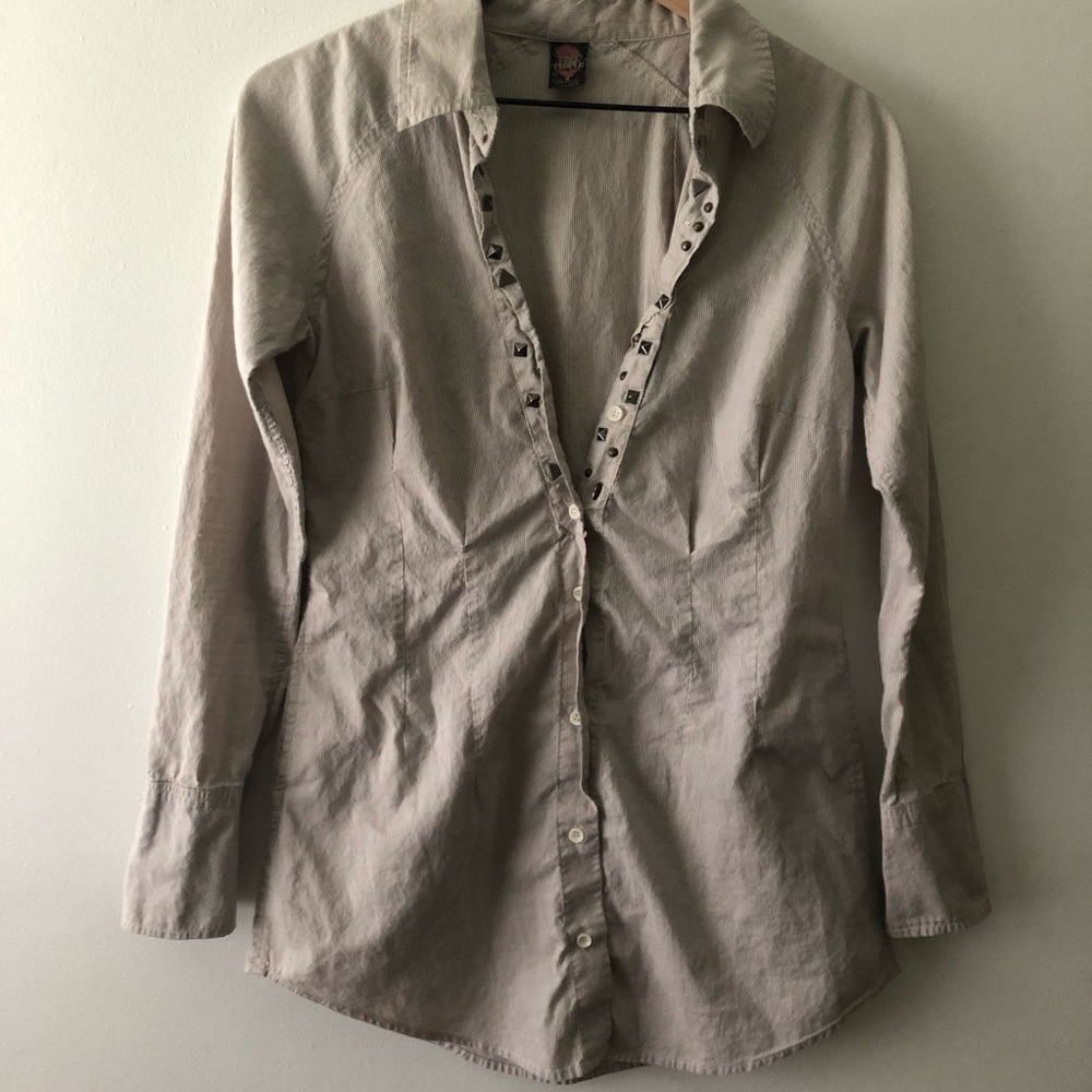 Free People Striped Button Down Size 8